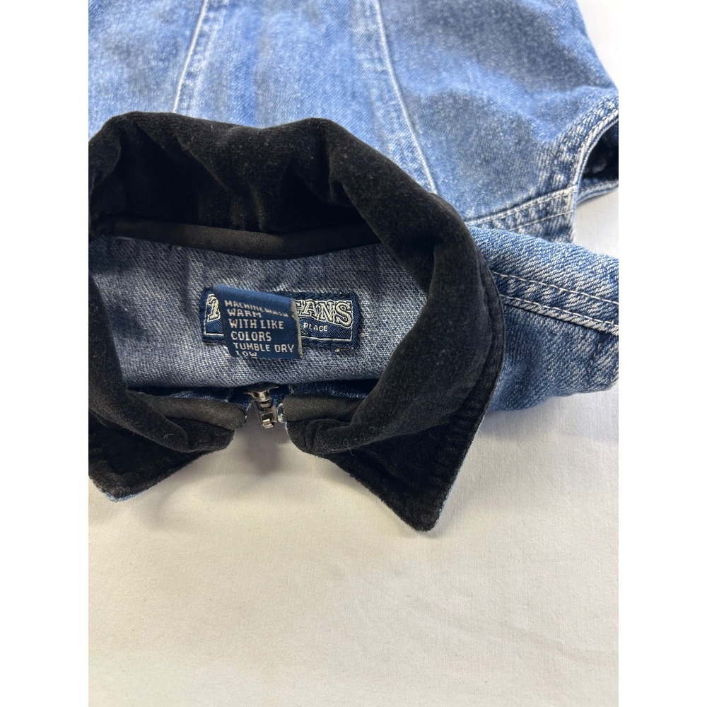 Vintage The Children's Place TCP Jeans Denim Vest 3T Full Zip Corduroy Collar - Picture 6 of 6